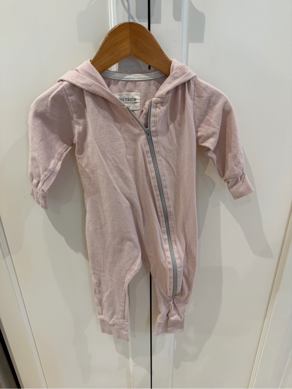 Mini mioche 3-6m Pink Hooded Romper